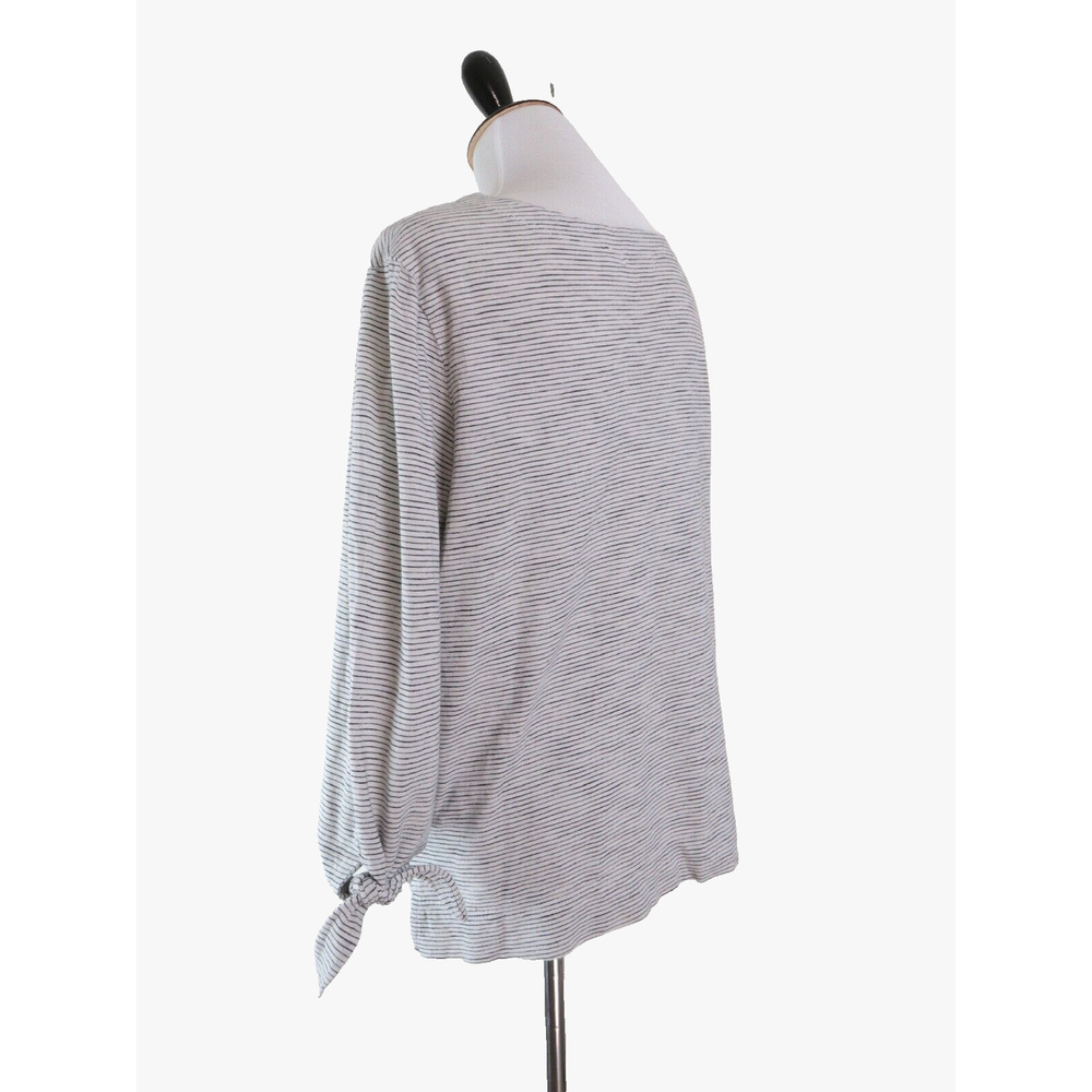 Habitat Size XS Striped Cotton Jersey Knit Top Tie Black White - Picture 3 of 10